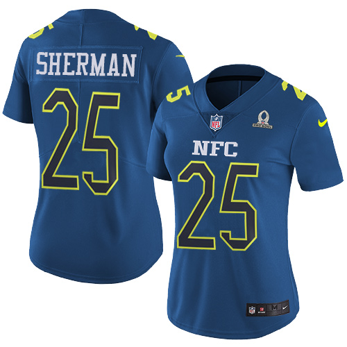 Nike Seahawks #25 Richard Sherman Navy Women's Stitched NFL Limited NFC Pro Bowl Jersey